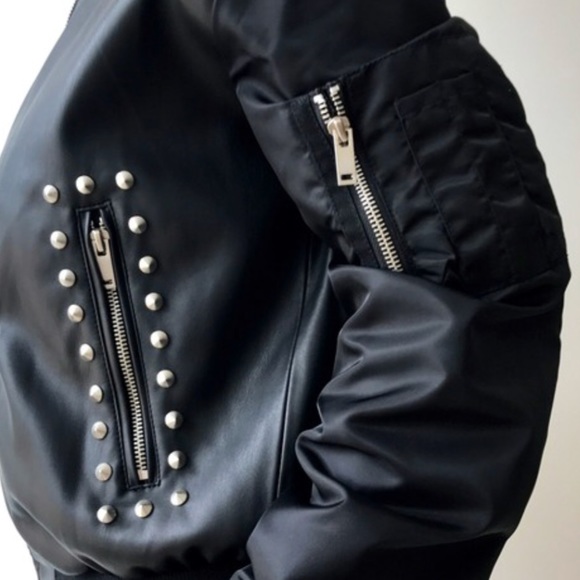 Zara Punk & Love Studded Bomber Jacket - Picture 5 of 5